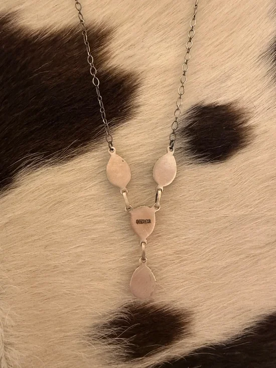 ❤️ Number 8 Turquoise Navajo Style Hand Stamped Unisex Matte Sterling Pendant - Picture 7 of 12